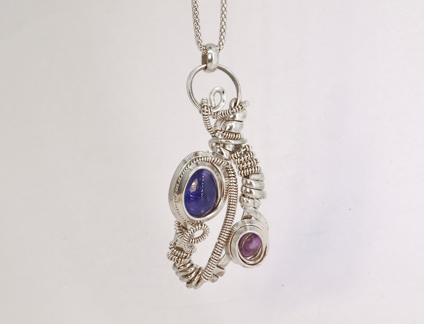 Tanzanite/Amethyst Sterling Silver Necklace