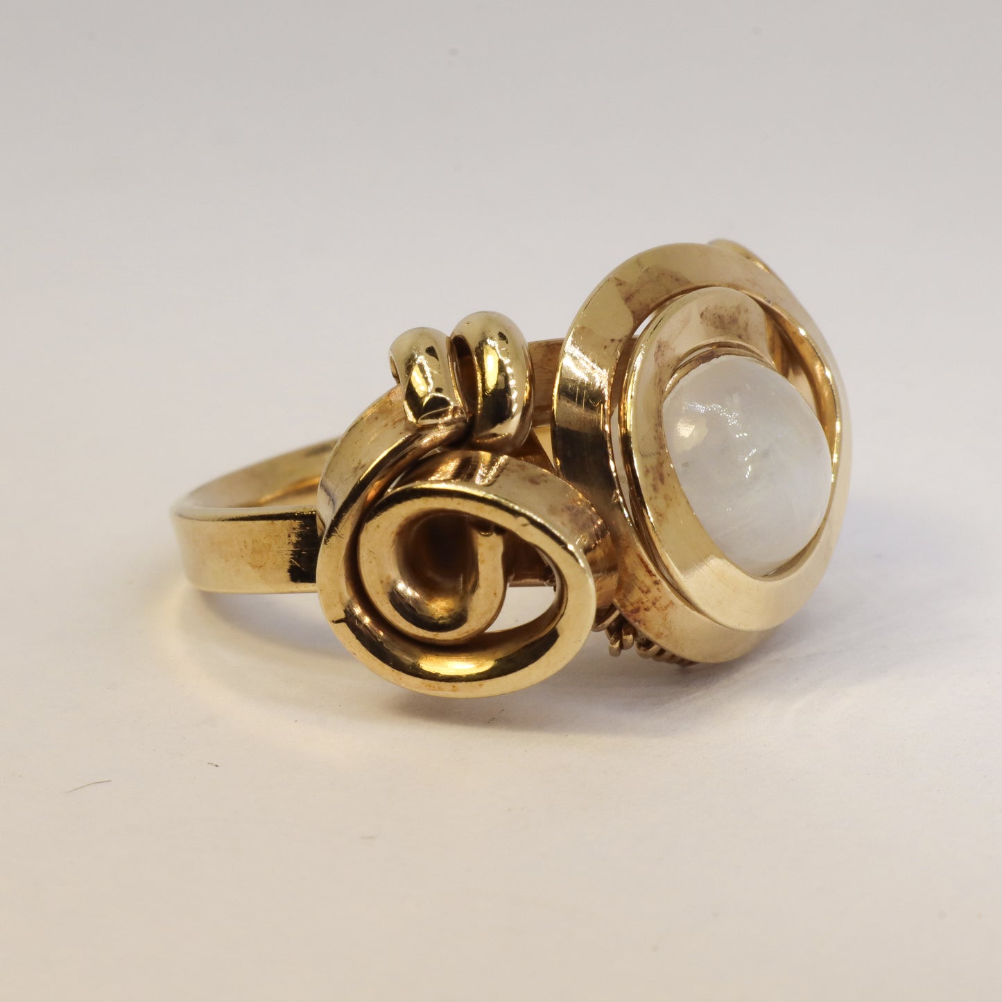 Gala Moonstone Gold Plated Solid Sterling Silver Ring