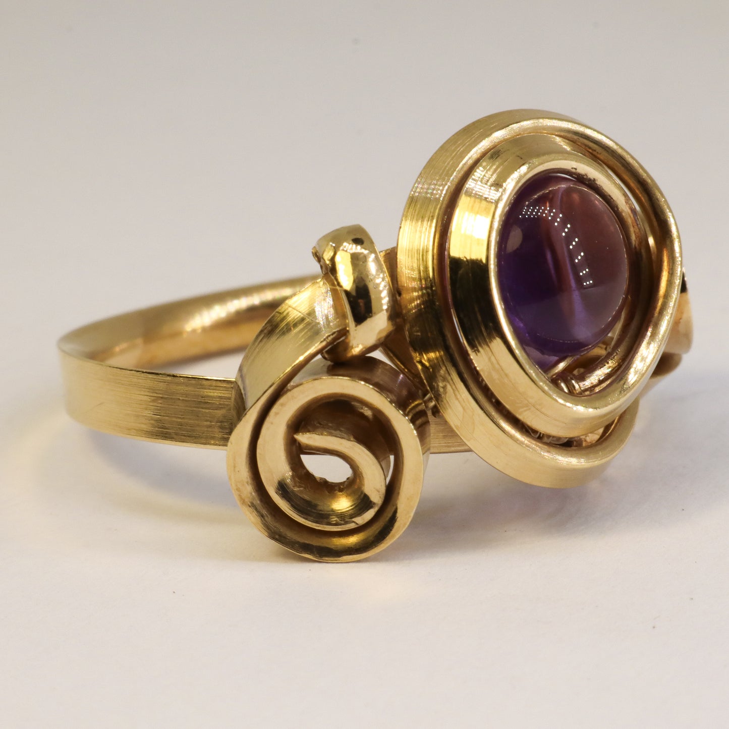 Gala Amethyst Gold Plated Solid Sterling Silver Ring