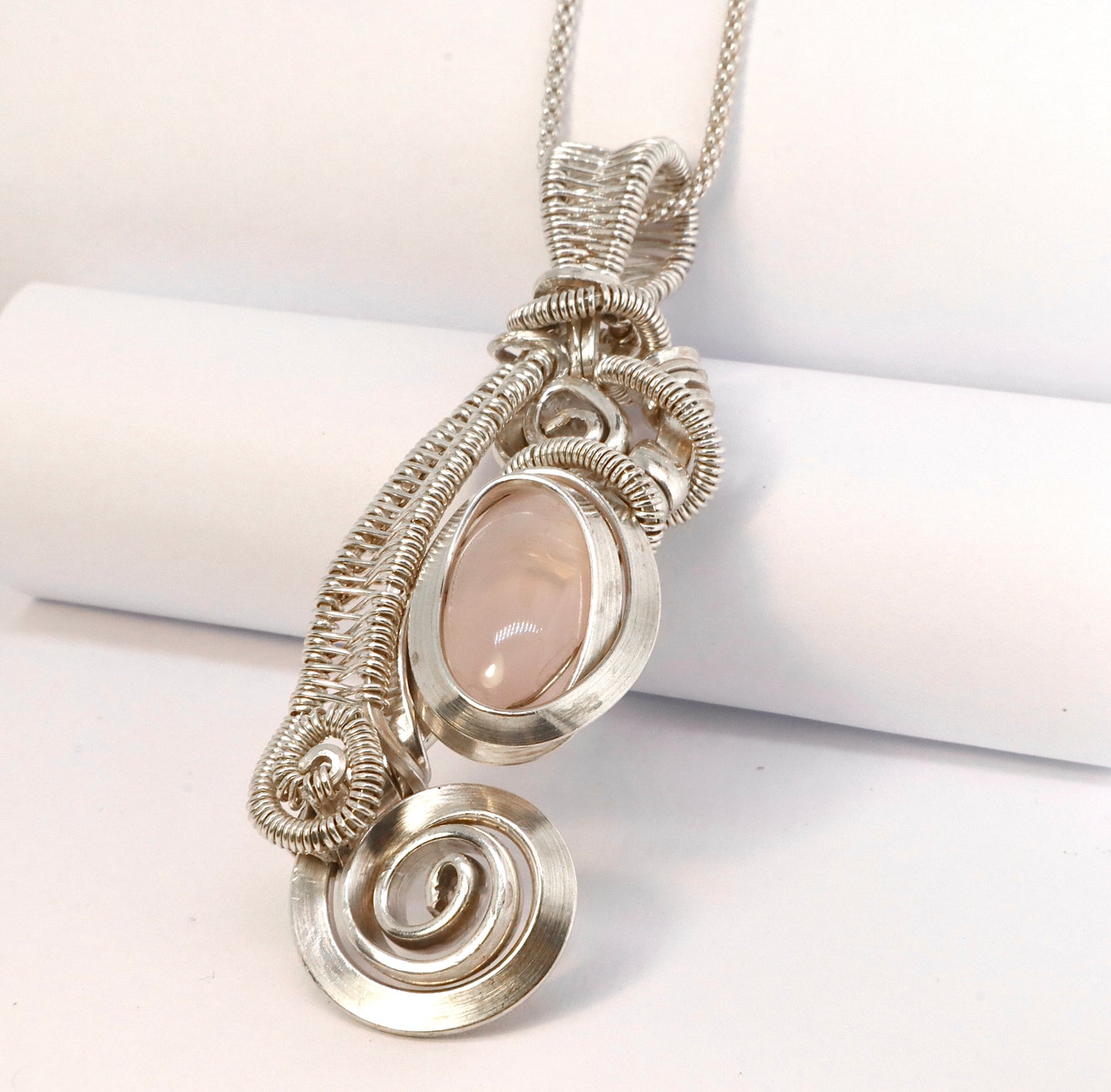 Rose Quartz Sterling Silver Necklace