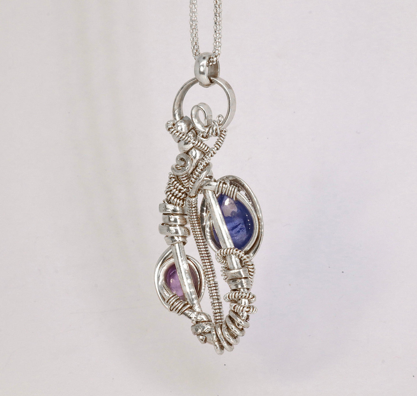 Tanzanite/Amethyst Sterling Silver Necklace