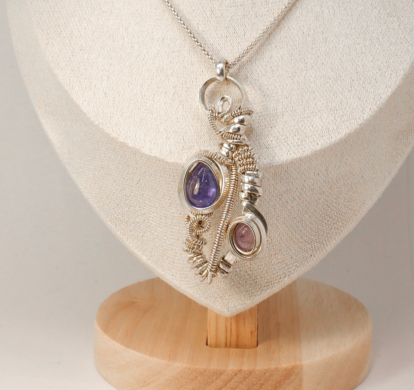Tanzanite/Amethyst Sterling Silver Necklace