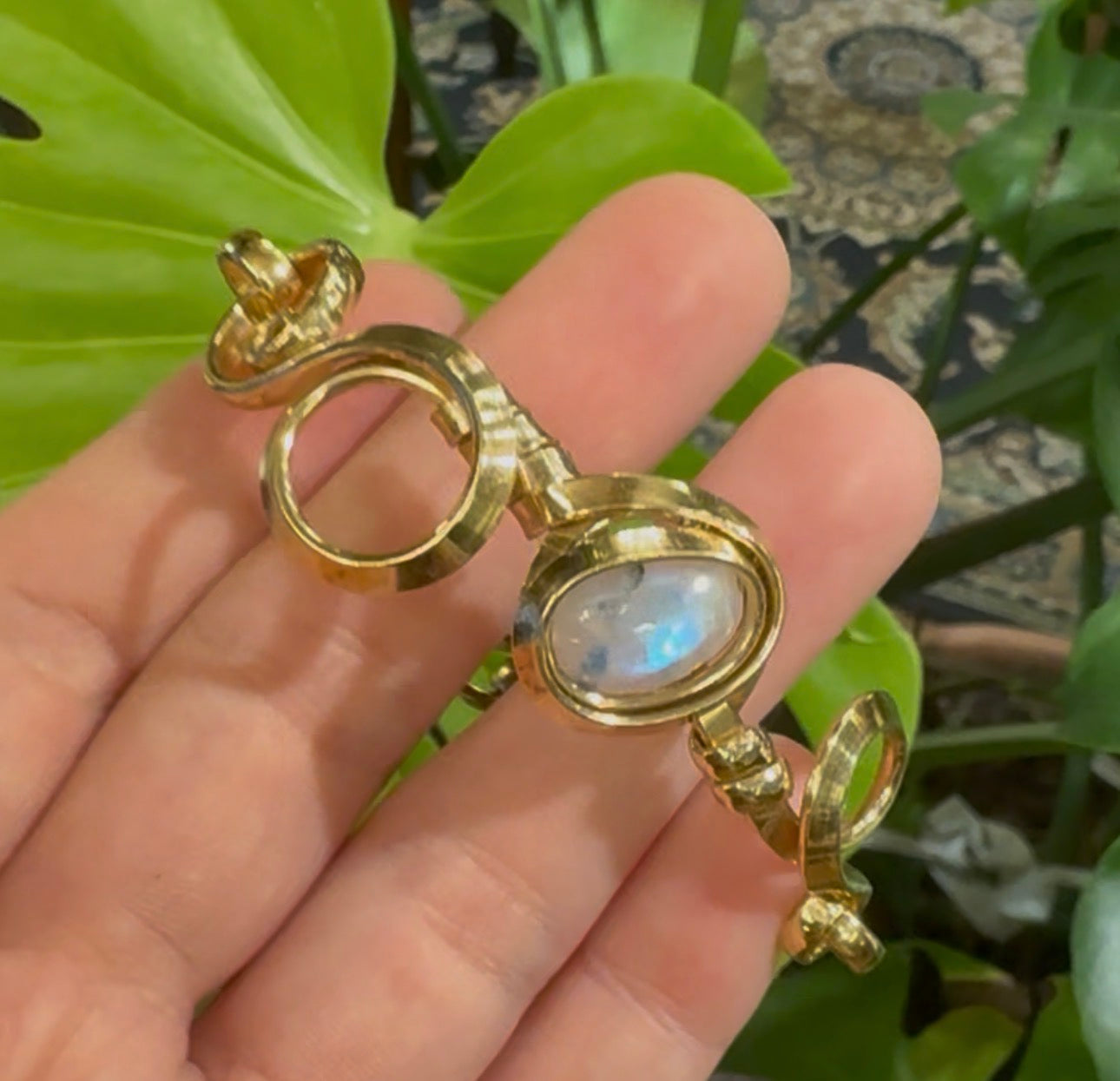 Gala Moonstone Gold Plated Sterling Silver Bracelet