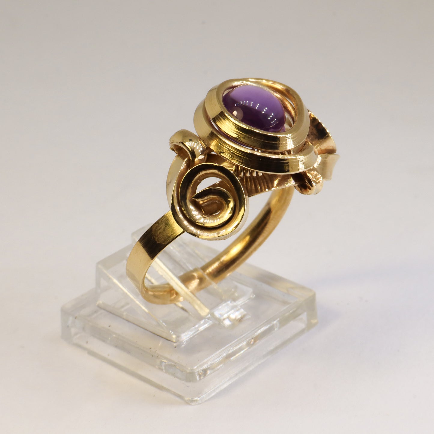 Gala Amethyst Gold Plated Solid Sterling Silver Ring