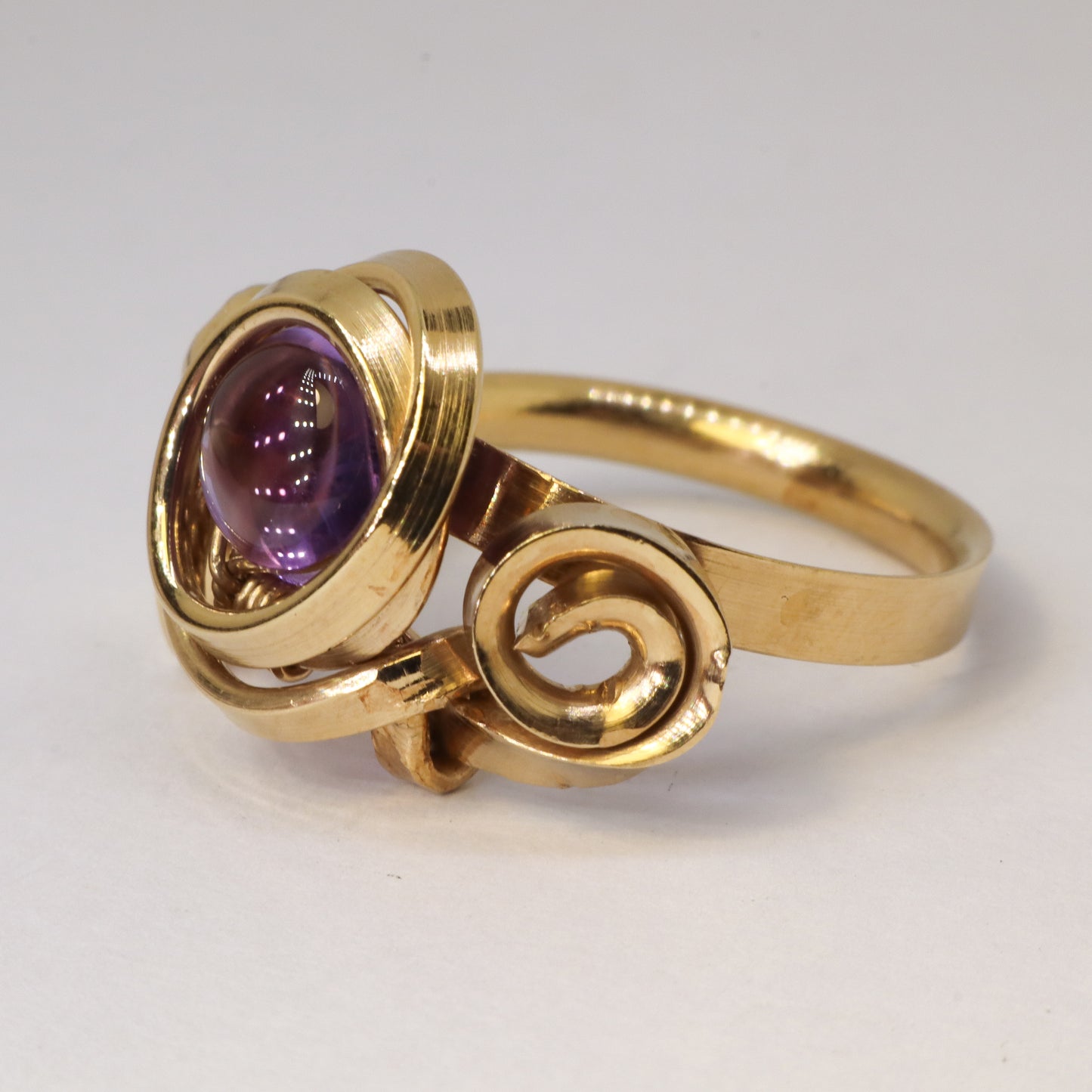 Gala Amethyst Gold Plated Solid Sterling Silver Ring