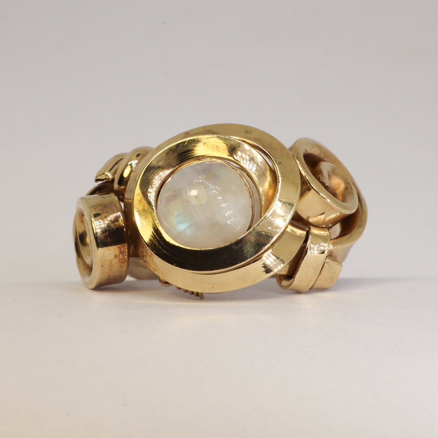 Gala Moonstone Gold Plated Solid Sterling Silver Ring