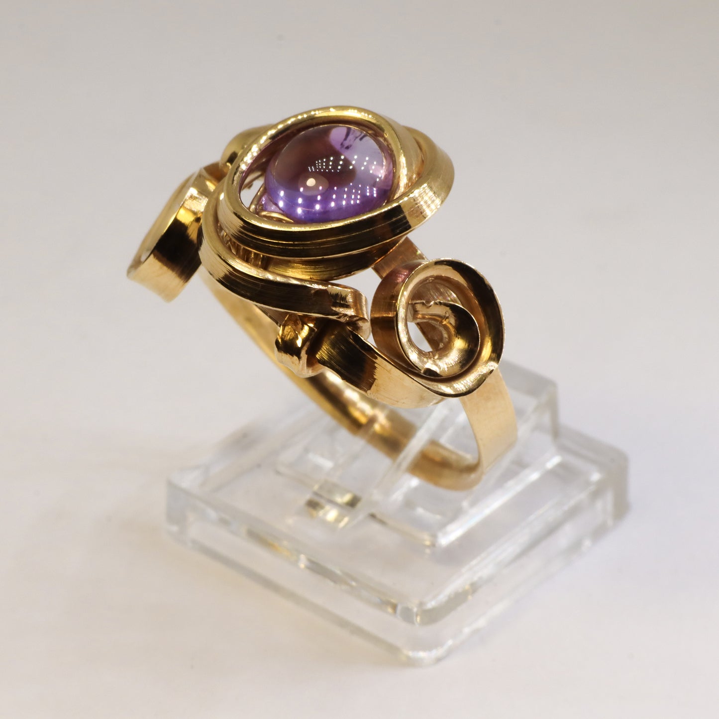 Gala Amethyst Gold Plated Solid Sterling Silver Ring