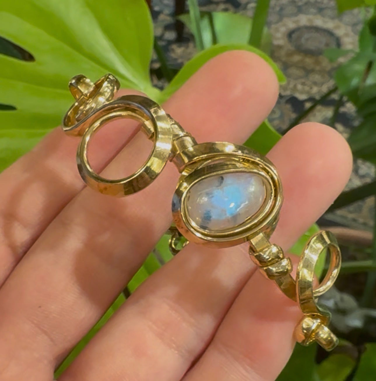 Gala Moonstone Gold Plated Sterling Silver Bracelet