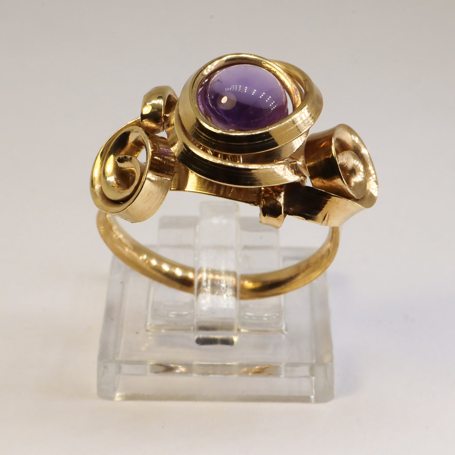 Gala Amethyst Gold Plated Solid Sterling Silver Ring