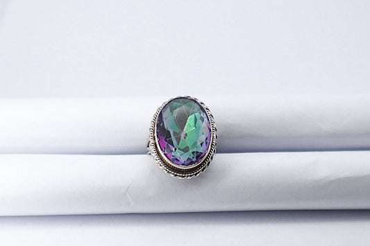 Mystic Topaz Sterling Silver Ring