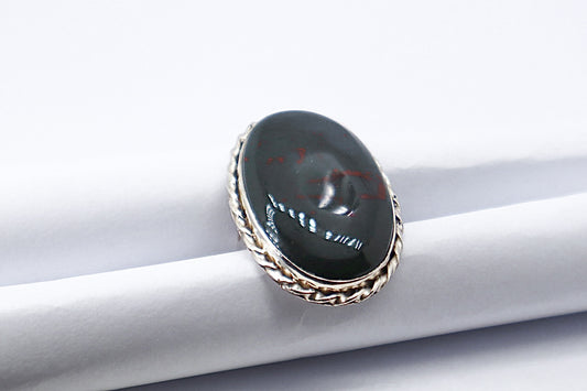 Bloodstone Sterling Silver Ring