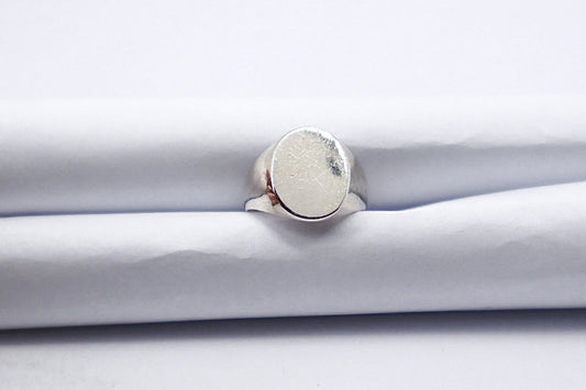 Oval Signet Sterling Silver Ring