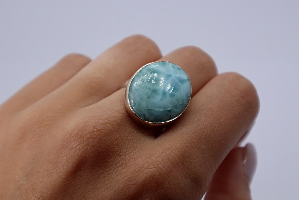 Larimar Sterling Silver Ring