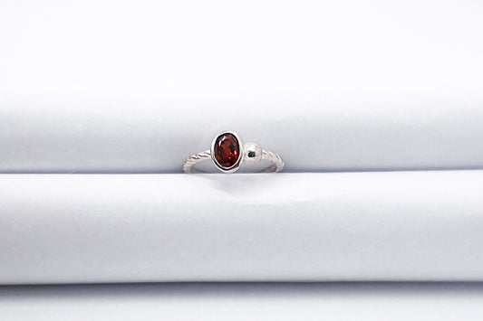 Garnet Sterling Silver Ring