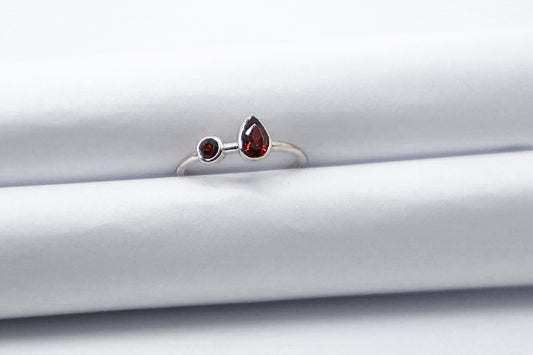 Garnet Sterling Silver Ring