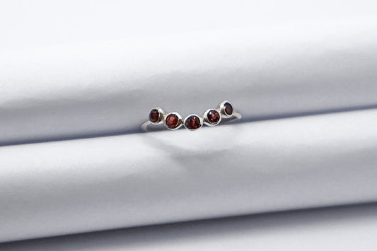 Garnet Sterling Silver Ring