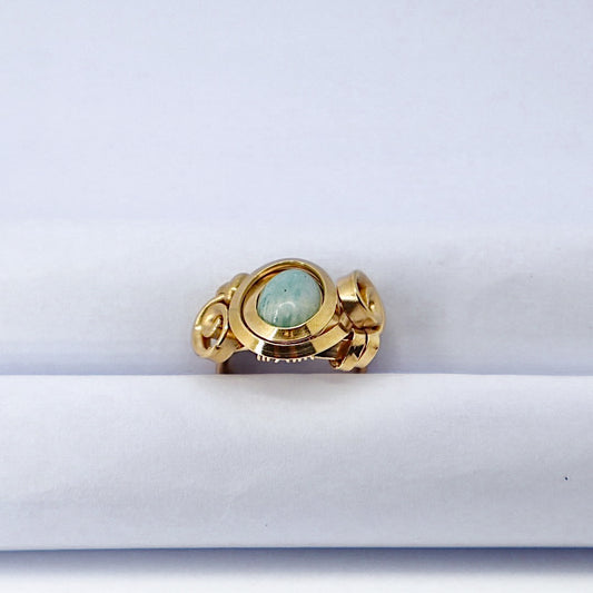 Gala Larimar Gold Plated Solid Sterling Silver Ring