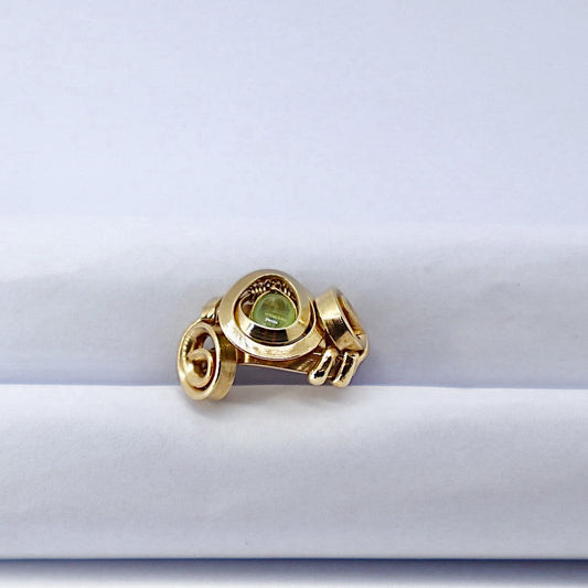 Gala Peridot Olivina Gold Plated Solid Sterling Silver Ring