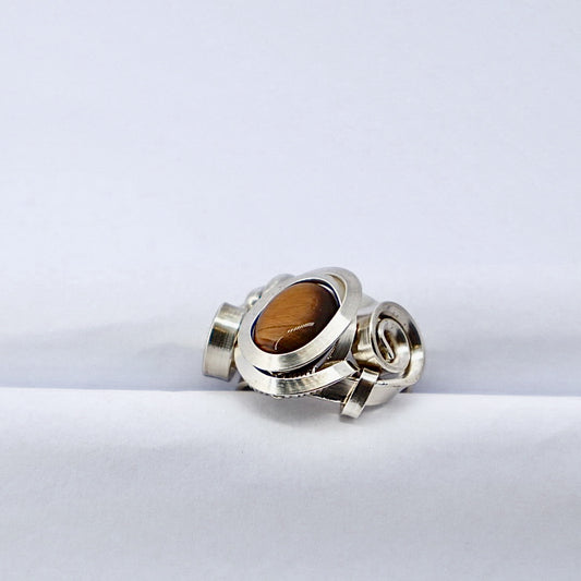 Gala Tiger Eye Solid Sterling Silver Ring