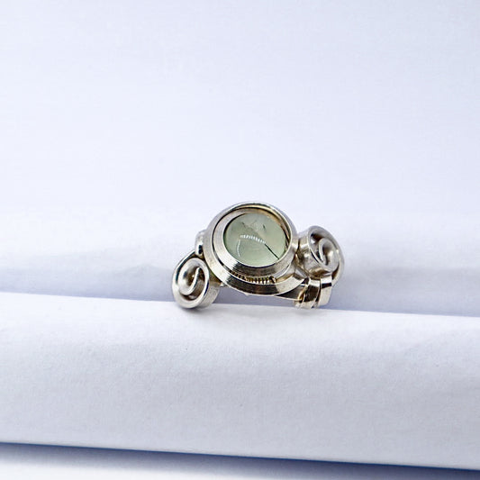 Gala Prehnite Solid Sterling Silver Ring