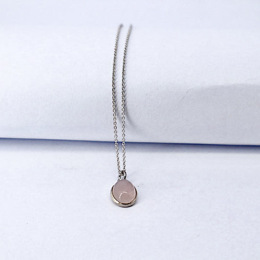 Rose Quartz Sterling Silver Necklace