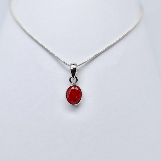 Silver Ruby Necklace