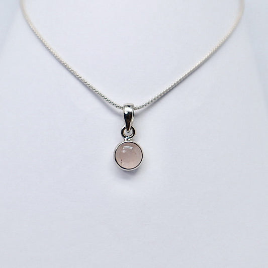 Silver Quartz Rose Necklace