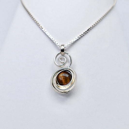 Gala Silver Tiger Eye Necklace