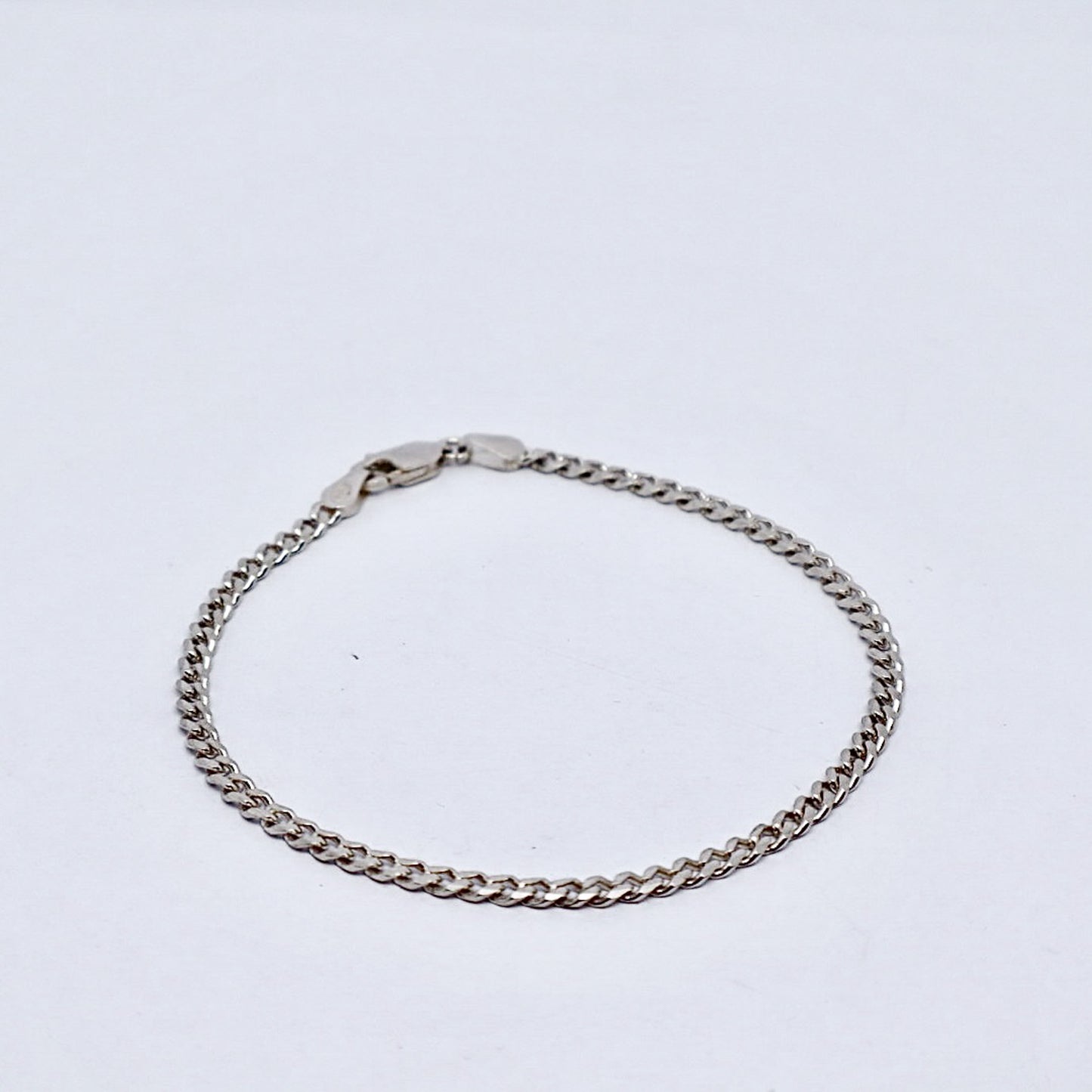 Thin Cuban Silver Bracelet