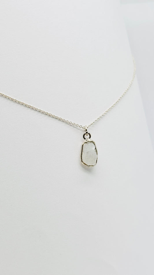 Silver Raw Crystal Quartz Necklace