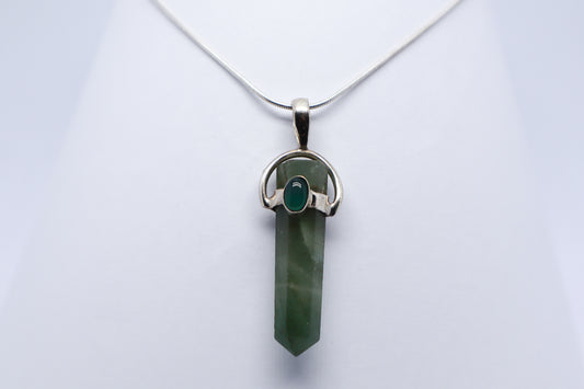 Green Aventurine Silver Necklace