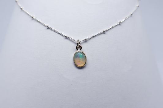 Opal Silver Necklace