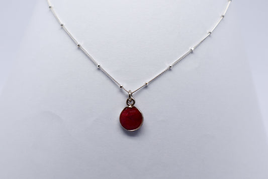 Ruby Silver Necklace