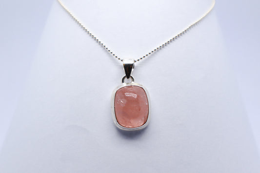 Quartz Rose Sterling Silver Necklace