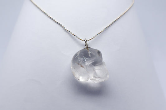 Skull Crystal Quartz Sterling Silver Necklace