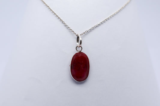 Ruby Sterling Silver Necklace