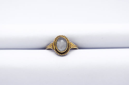 Moonstone Gold Plated Solid Sterling Silver Ring