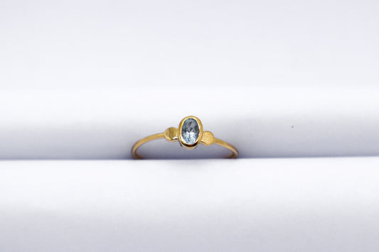 Sky Blue Topaz Gold Plated Solid Sterling Silver Ring