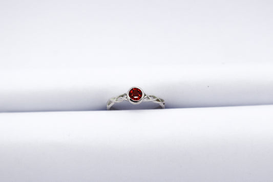 Garnet Solid Sterling Silver Ring