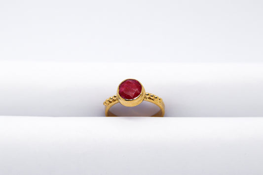 Ruby Gold Plated Solid Sterling Silver Ring