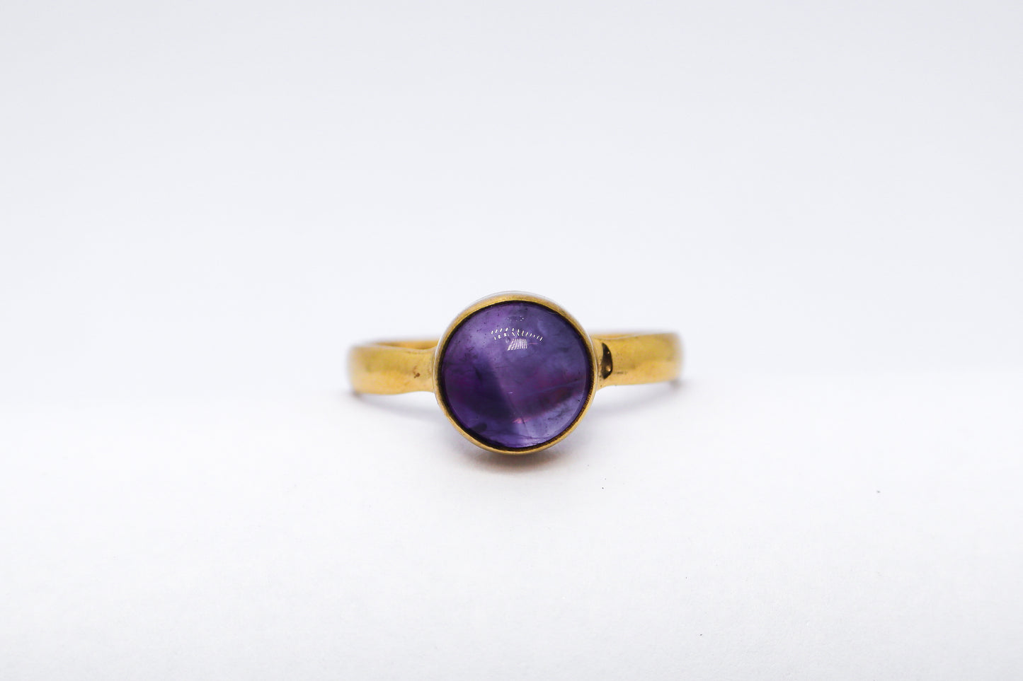 Amethyst Gold Plated Solid Sterling Silver Ring