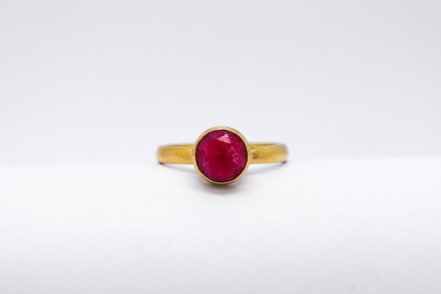 Ruby Gold Plated Solid Sterling Silver Ring