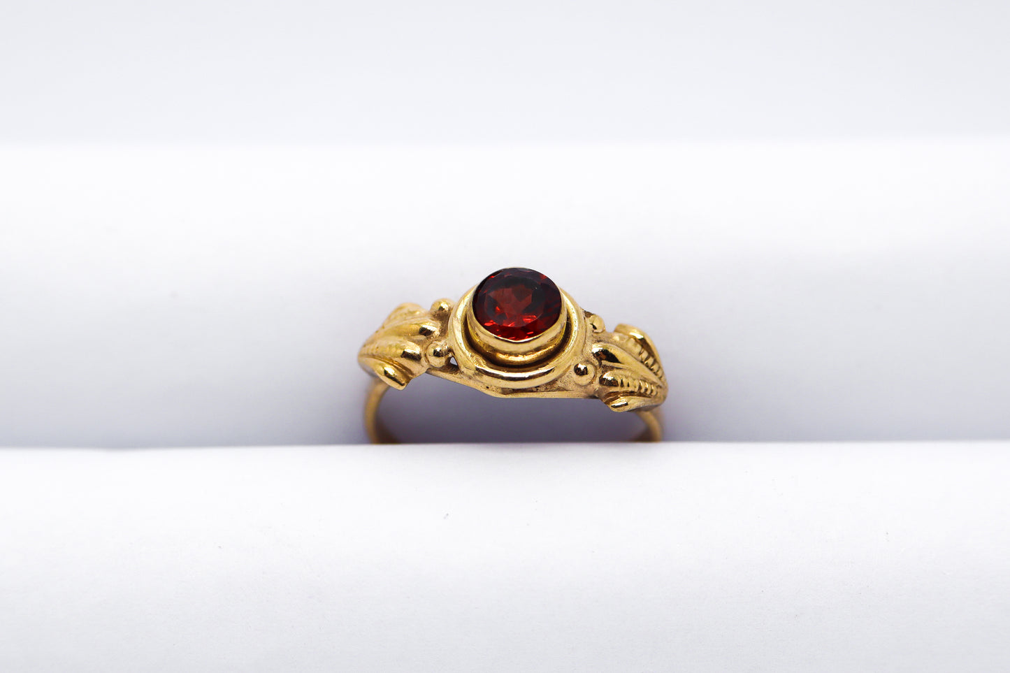 Garnet Gold Plated Solid Sterling Silver Ring