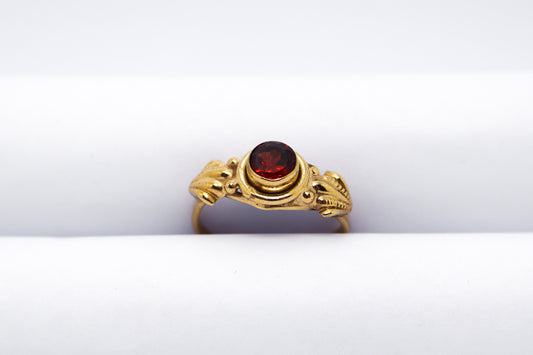 Garnet Gold Plated Solid Sterling Silver Ring