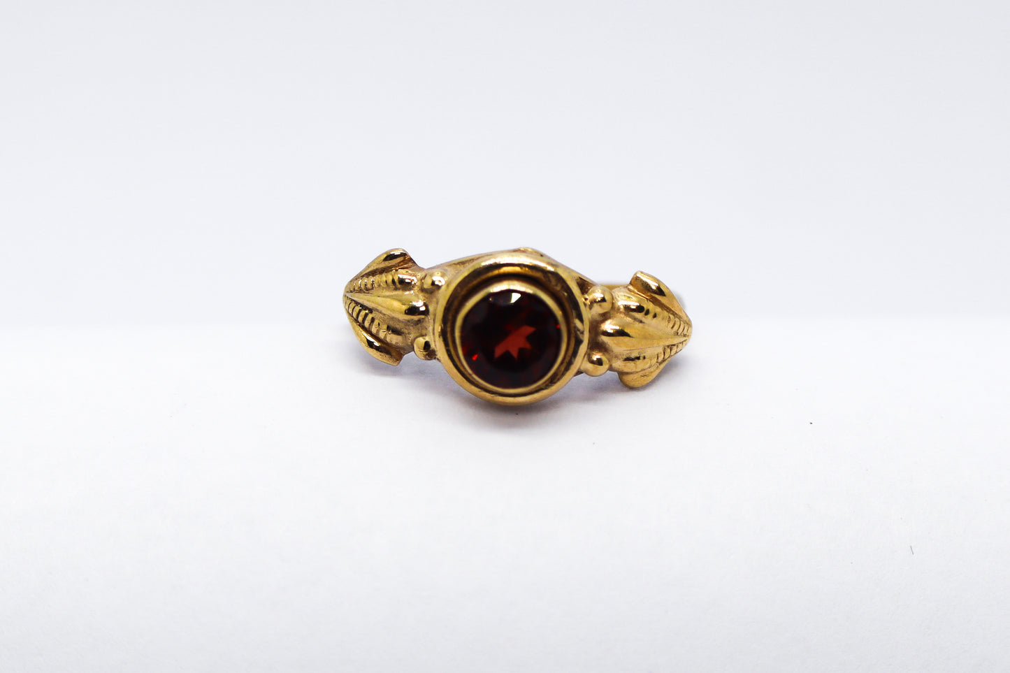 Garnet Gold Plated Solid Sterling Silver Ring