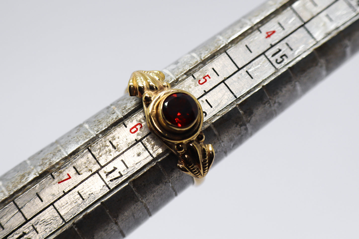 Garnet Gold Plated Solid Sterling Silver Ring