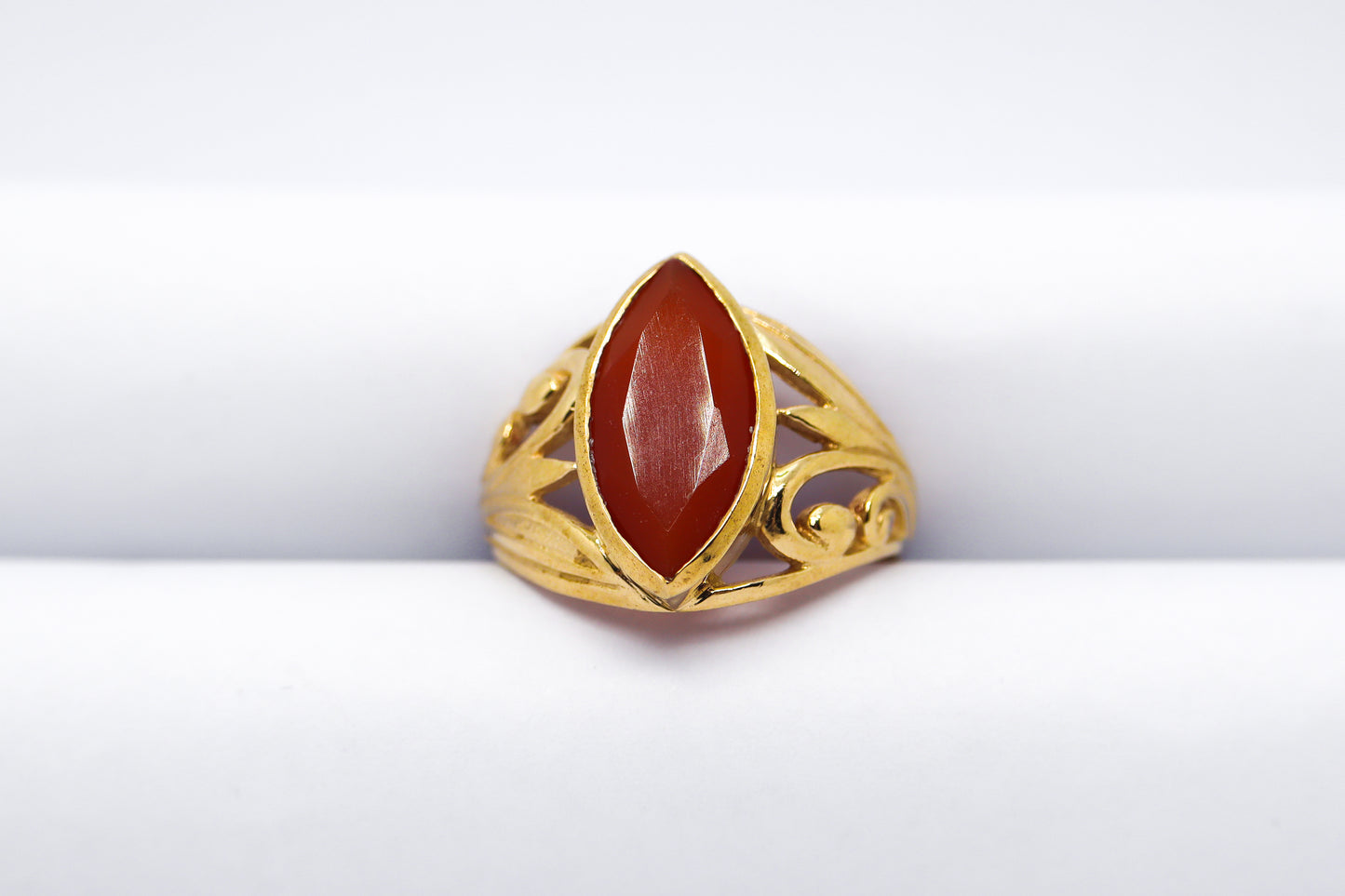 Cornelian Gold Plated Solid Sterling Silver Ring