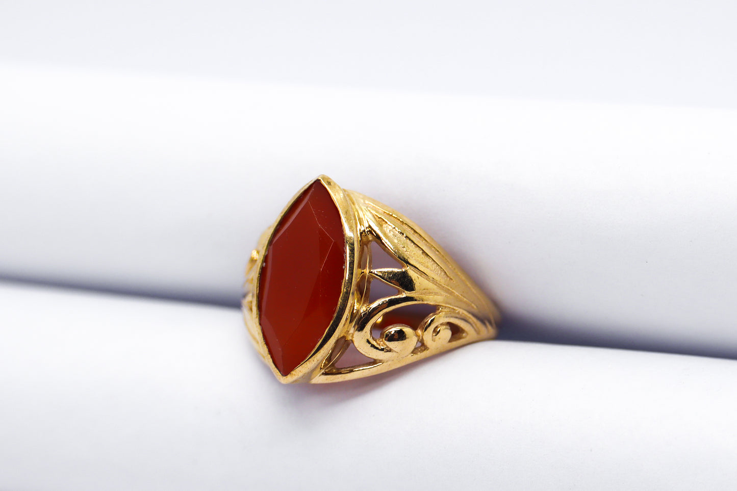 Cornelian Gold Plated Solid Sterling Silver Ring