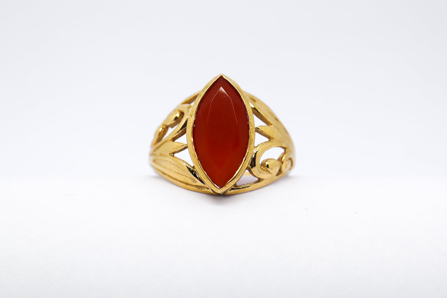 Cornelian Gold Plated Solid Sterling Silver Ring