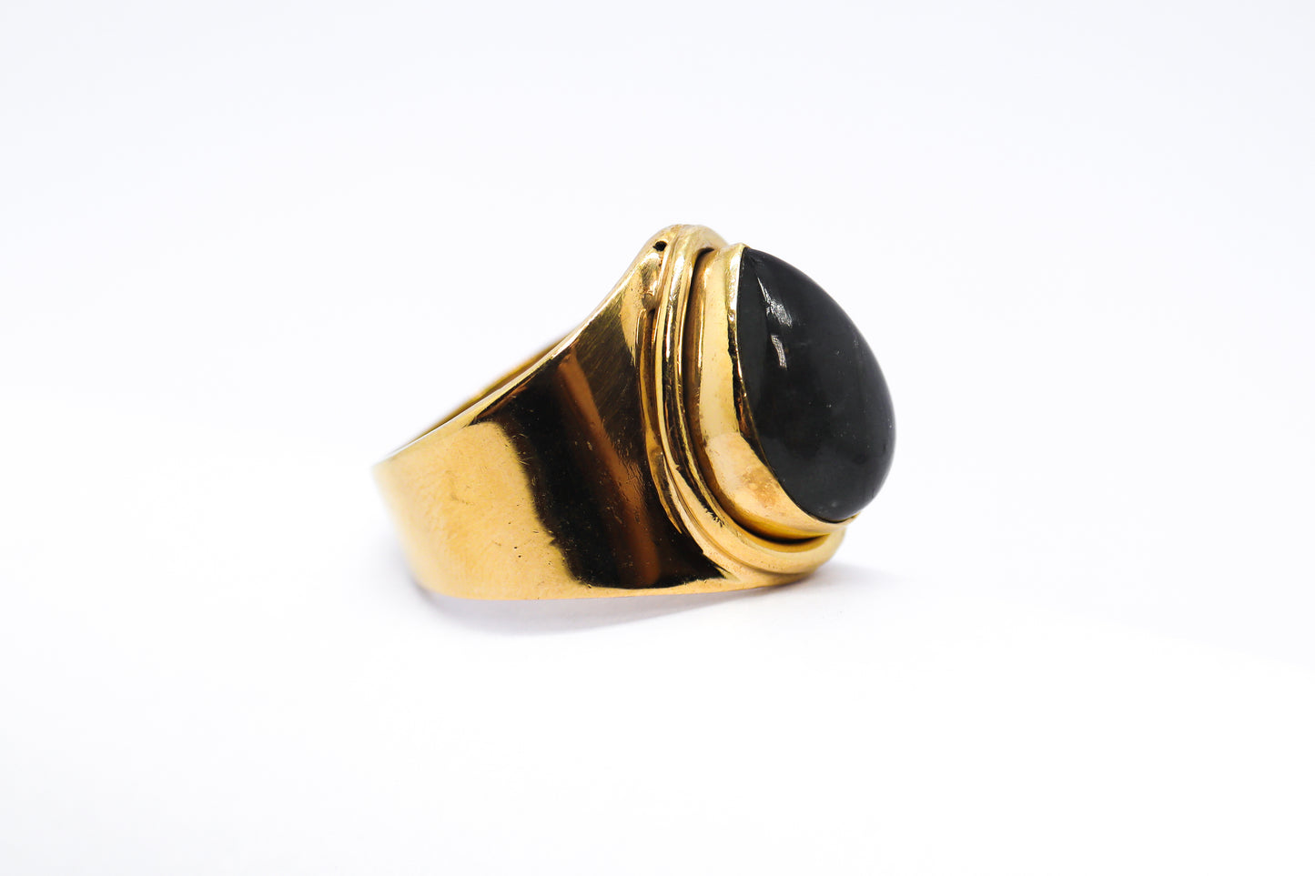 Labradorite Gold Plated Solid Sterling Silver Ring